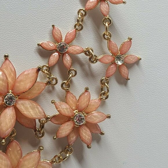 Sophia and Kate Peach Flower Necklace With Rhinest - Picture 3 of 3